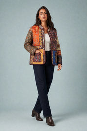 Veste matelassée patchwork coupe ample | Vue en mouvement | Lounelle Paris